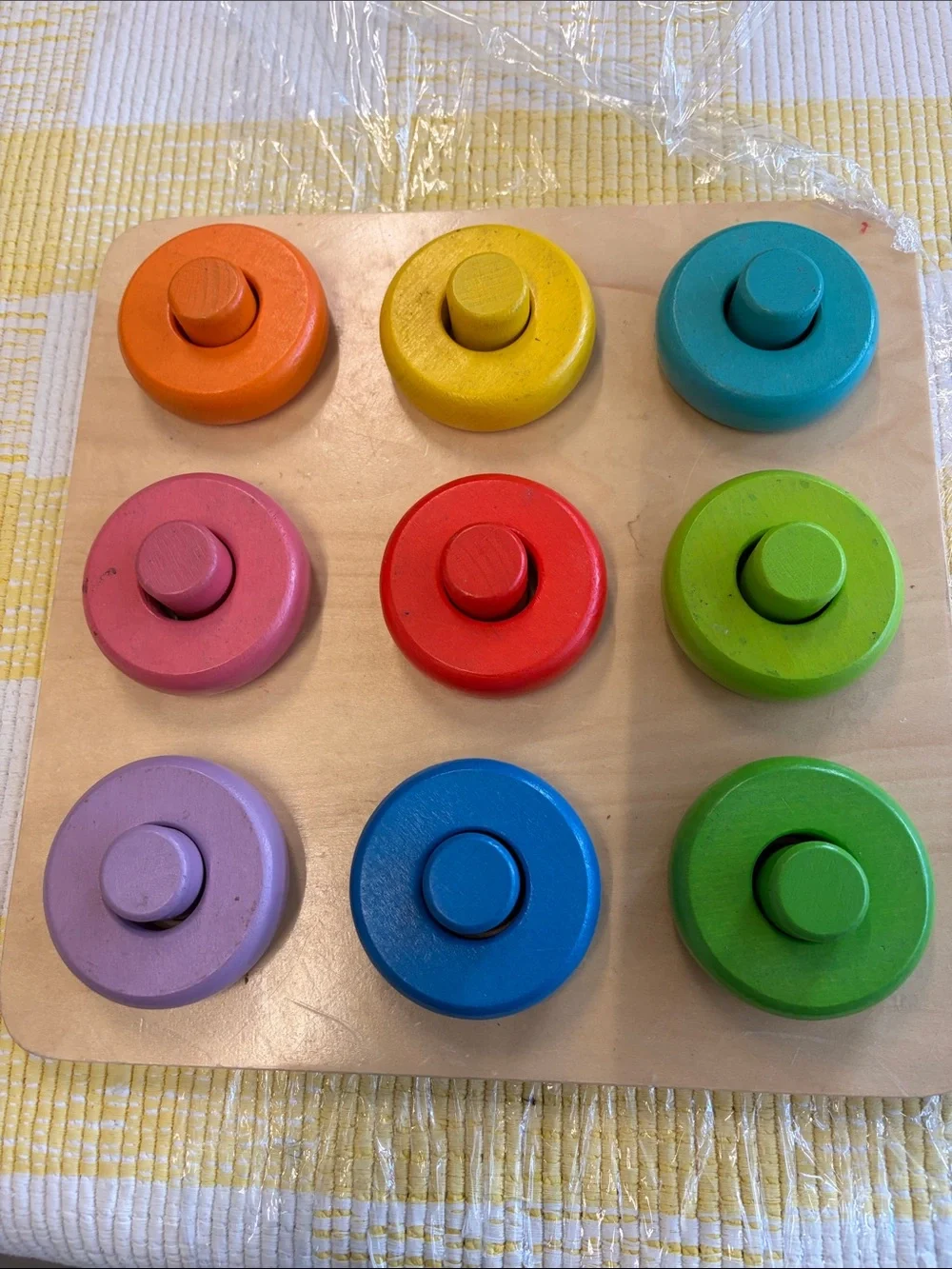 Crate & Kids Roubdabout Circle Tube Puzzles Wooden Montessori Pegs cylinder